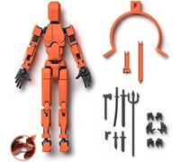 New T13 Action Figure, Figura de acción Titan 13, Montaje terminado 13 cm, Dummy 13 Figurina, Figuras de acción para niños, coleccionistas, decoraciones de oficina (naranja negro)