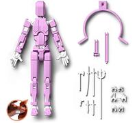 New T13 Action Figure, Figura de acción Titan 13, Montaje terminado 13 cm, Dummy 13 Figurina, Figuras de acción para niños, coleccionistas, decoraciones de oficina (rosa blanca)