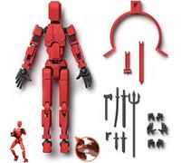 New T13 Action Figure, Figura de acción Titan 13, Montaje terminado 13 cm, Dummy 13 Figurina, Figuras de acción para niños, coleccionistas, decoraciones de oficina (rojo negro)