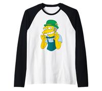 NEW The Simpsons St. Patrick's Day Moe the Bartender Funny Camiseta Manga Raglan