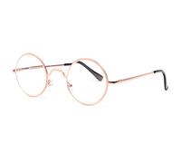 New Time - Gafas de lectura redondas doradas retro Ony, amarillo, Dioptrie 2