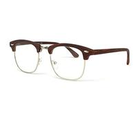 New Time - Gafas de lupa con diseño retro modelo Gatsby de madera color marrón oscuro caoba - Unisex marrón Dioptrie 2,5