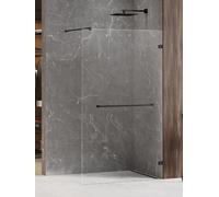 New Trendy Avexa Black mampara de ducha walk-in 100 cm negro mate/vidrio transparente EXK-2680