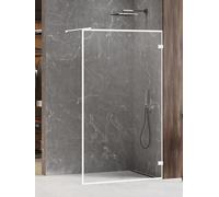 New Trendy Avexa White mampara de ducha walk-in 100 cm blanco mate/vidrio transparente EXK-2911