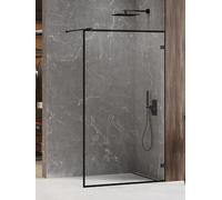 New Trendy Avexa White mampara de ducha walk-in 100 cm negro mate/vidrio transparente EXK-2660