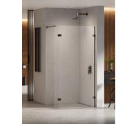 New Trendy Eventa Black Chrome mampara de ducha walk-in 50 cm negro brillante/vidrio transparente EXK-6305