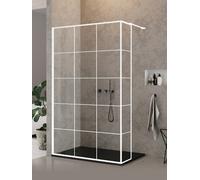 New Trendy New Modus White mampara de ducha walk-in 100 cm blanco mate/vidrio con patrón EXK-2241