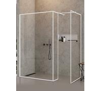 New Trendy New Modus White mampara de ducha walk-in 100 cm blanco mate/vidrio transparente EXK-2285