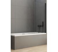 New Trendy New Soleo Black mampara de bañera 80 cm una pieza negro mate/vidrio transparente P-0070