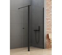 New Trendy New Soleo Black mampara de ducha walk-in 100 cm negro mate/vidrio transparente K-0783
