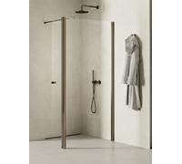 New Trendy New Soleo Gunmetal Brushed mampara de ducha walk-in 110 cm grafito cepillado/vidrio transparente K-2277