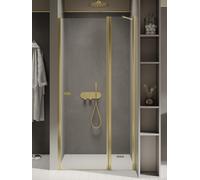 New Trendy New Soleo Light Gold puerta de ducha 100 cm oscilante oro brillante/vidrio transparente D-0483A