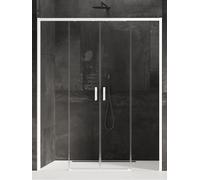 New Trendy Prime puerta de ducha 130 cm corredera blanco mate/vidrio transparente D-0434A