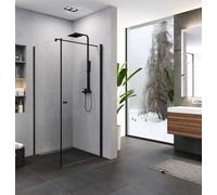 New Trendy Superia Black cabina de ducha 90x80 cm rectangular negro mate/vidrio transparente K-0801