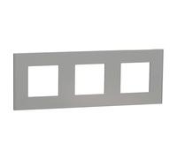 Schneider Electric New Unica Marco (Gris, Modelo de mecanismos: x 3, Plástico, Colocar)
