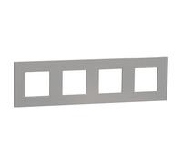 Schneider Electric New Unica Marco (Gris, Modelo de mecanismos: x 4, Plástico, Colocar)