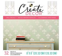 New View Gifts & Accessor Script Fleur De Lis DCWV Create Decor Removable Wall Decals 8""""X8""""