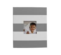 New View Gifts Álbum de fotos de rayas grises con parte delantera enmarcada, capacidad para 208 fotos de 10 x 15 cm