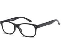 NEW VISION Gafas de lectura para hombre, gafas de vista de lectura para mujer, estilo unisex, montura ligera con patillas de bisagra de muelle NV3138, Negro , +1.50