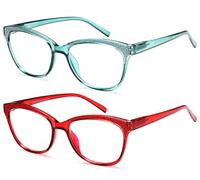NEW VISION Gafas Presbicia Mujer 2 PACK, Gafas Luz Azul, Gafas Presbicia Estilo Retro, PROJOeccióN UV400 Gafas De Lectura, Gafas Para Ordenador Mujer NV1157 (TIFFANY+ROJO, 3, x)
