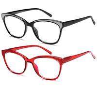 NEW VISION Gafas Presbicia Mujer 2 PACK, Gafas Luz Azul, Gafas Presbicia Estilo Retro, PROJOeccióN UV400 Gafas De Lectura, Gafas Para Ordenador Mujer NV1157 (ROJO+NEGRO, 1, x)