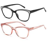 NEW VISION Gafas Presbicia Mujer 2 PACK, Gafas Luz Azul, Gafas Presbicia Estilo Retro, PROJOeccióN UV400 Gafas De Lectura, Gafas Para Ordenador Mujer NV1157 (ROSA+NEGRO, 3.5, x)
