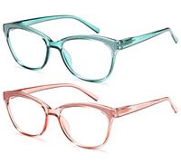 NEW VISION Gafas Presbicia Mujer 2 PACK, Gafas Luz Azul, Gafas Presbicia Estilo Retro, PROJOeccióN UV400 Gafas De Lectura, Gafas Para Ordenador Mujer NV1157 (ROSA+TIFFANY, 2.5, x)