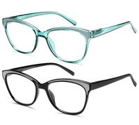 NEW VISION Gafas Presbicia Mujer 2 PACK, Gafas Luz Azul, Gafas Presbicia Estilo Retro, PROJOeccióN UV400 Gafas De Lectura, Gafas Para Ordenador Mujer NV1157 (TIFFANY+NEGRO, 3.5, x)