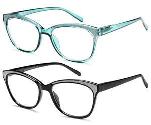 NEW VISION Gafas Presbicia Mujer 2 PACK, Gafas Luz Azul, Gafas Presbicia Estilo Retro, PROJOeccióN UV400 Gafas De Lectura, Gafas Para Ordenador Mujer NV1157 (TIFFANY+NEGRO, 2, x)