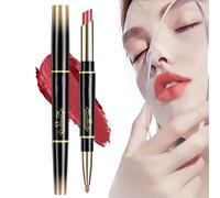 NEW Visulong 2-In-1 Waterproof Lipstick Lip Liner - Lip Liner and Lipstick Combo, 2 in 1 Lip Liner & Lipstick Long Lasting Lip Color Liquid Makeup, Waterproof, Non Fading, Non Stick Cup (#13)