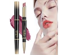 NEW Visulong 2-In-1 Waterproof Lipstick Lip Liner - Lip Liner and Lipstick Combo, 2 in 1 Lip Liner & Lipstick Long Lasting Lip Color Liquid Makeup, Waterproof, Non Fading, Non Stick Cup (#01)