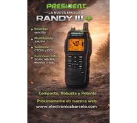 PRESIDENT RANDY III PLUS NEW MULTIFUNCIÓN WALKIE CB 27 MHZ EMISORA PORTATIL