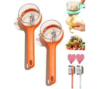 New with Box Storage Kitchen Special FruitPeeler, 2026 New Anti-Slip Vegetable Peeler with Container, Double-Sided Stainless Steel Peelers, Fast Peeling (Orange-2PCS)