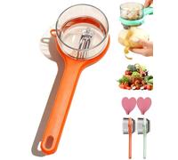 New with Box Storage Kitchen Special FruitPeeler, 2026 New Anti-Slip Vegetable Peeler with Container, Double-Sided Stainless Steel Peelers, Fast Peeling (Orange-1PCS)