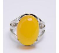 New Women Ring Natural Stone Pink Quartz Purple Crystal Lapis Opening Rings Opal Oval Bead Adjustable Size Party Jewelry,yellow Jade,Resizable