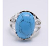 New Women Ring Natural Stone Pink Quartz Purple Crystal Lapis Opening Rings Opal Oval Bead Adjustable Size Party Jewelry,blue Turquoise,Resizable