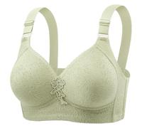 New Women Underwear Thin Soft Comfortable No Underwire Retraction Full Cup Bra, Light Pink, 16(Light Green,14)