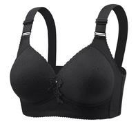 New Women Underwear Thin Soft Comfortable No Underwire Retraction Full Cup Bra, Red, 20(Black,12)