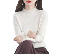 New Womens Cashmere Sweater Crew Neck Long Sleeve Soft Knit Pullover Lightweight Warm Elegant Top