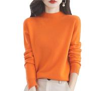 New Womens Cashmere Sweater Crew Neck Long Sleeve Soft Knit Pullover Lightweight Warm Elegant Top