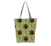 New Women's Slouchy Large Capacity Zippered Sunflower Printed Shoulder Tote Bag(H)