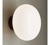New Works Karl-Johan aplique de pared, blanco, madera, cristal, Ø 23 cm