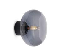 New Works Karl-Johan aplique de pared, gris, madera, cristal, Ø 23 cm