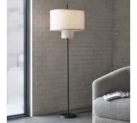 New Works lámpara de pie Margin, beige, Ø 46 cm altura 153 cm tela