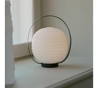 New Works Lámpara de sobremesa LED recargable Linterna, blanca, cristal, True