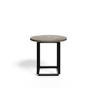 New Works Mesa auxiliar Florence mármol gris du marais. ø50 cm. soporte negro