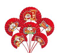 New Year 2025 Celebration Paper Fan Flower Background Wall Hanging Pendant Accessories Home Office School Decorations Window Wall Adornment