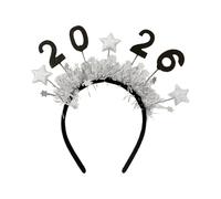 New Year 2026 Headband - Glitter Party Decorations for Celebration | Gold Silver Hairbands with Star Toppers, Fun Festive Accessories, Adult Girls Friends Girlfriend Daughter for Christmas Masquerade