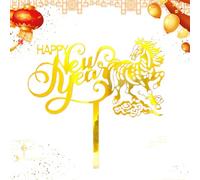 New Year Cake Topper - 2D Cake Decoration, 10cm New Year Cupcake Topper for Celebrations, Acrylic Horse Theme Toppers, Cupcake Decoration with Strong Material, Party Baking Accessory for Festivals