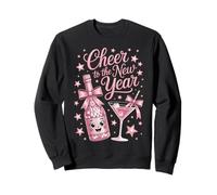 New Year Cheer Pink Celebration Cute Holiday Style Sudadera
